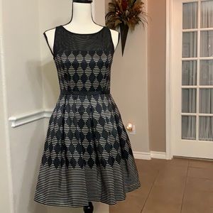 JUST…TAYLOR black & tan print sleeveless dress Size 2